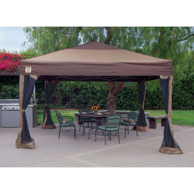 Z-Shade 10 x 10Ft Lawn & Garden Outdoor Portable Canopy with Skirts, Tan(2 Pack)