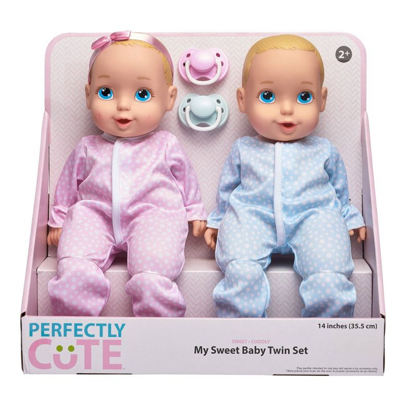 Perfectly Cute 14" My Sweet Baby Girl & Boy Doll Twin Set - Blonde with Blue Eyes
