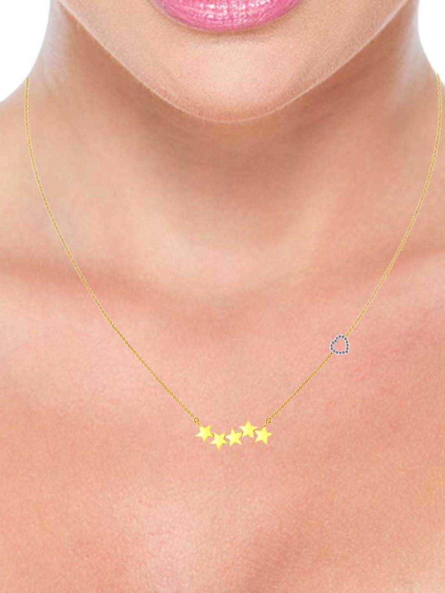 Mia by Tanishq 14 Karat Yellow Gold Two to Tango Diamond Necklace