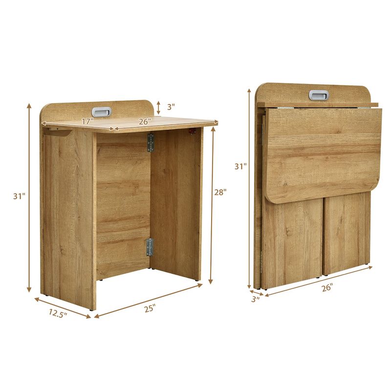 Costway Folding Computer Desk Space Saving Laptop Table Workstation w/ Handle