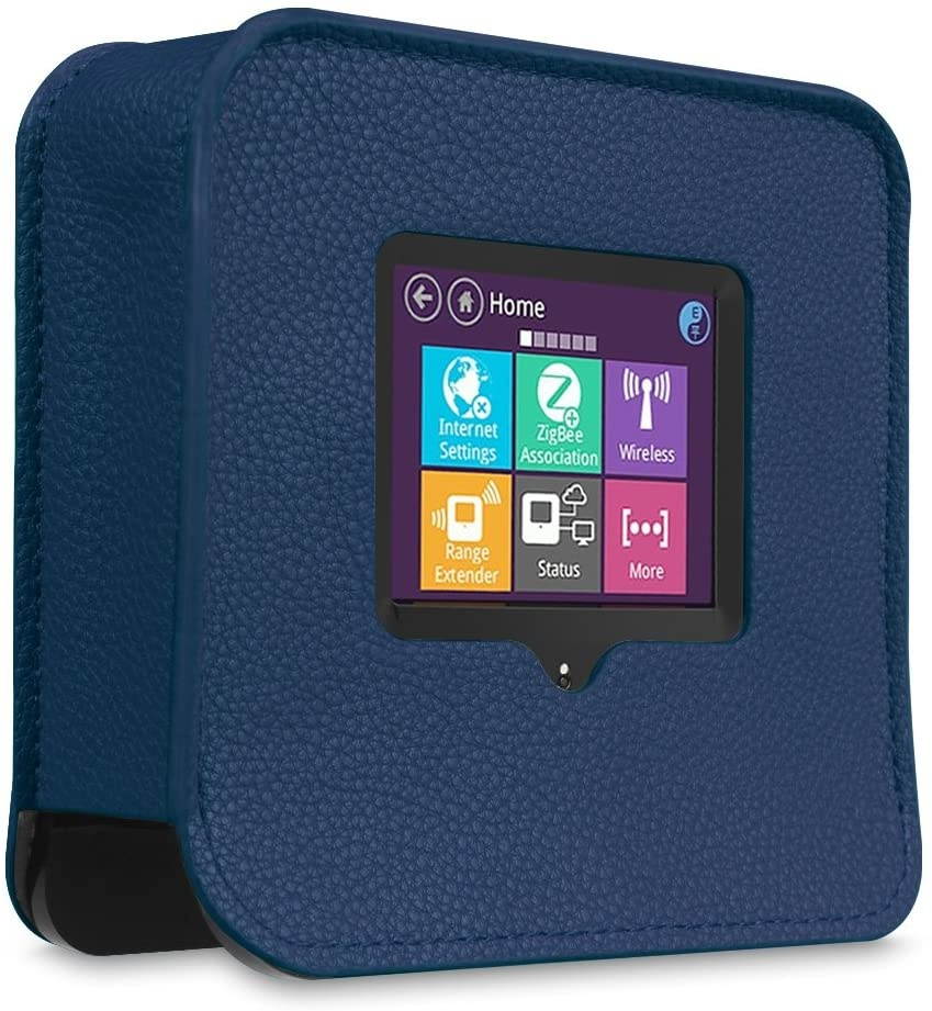 Fintie Case for Securifi Almond 2015 / Securifi Almond - Premium PU Leather Dust Cover with Soft Lining for Securifi Almond Touchscreen Wireless Router/Range Extender Navy