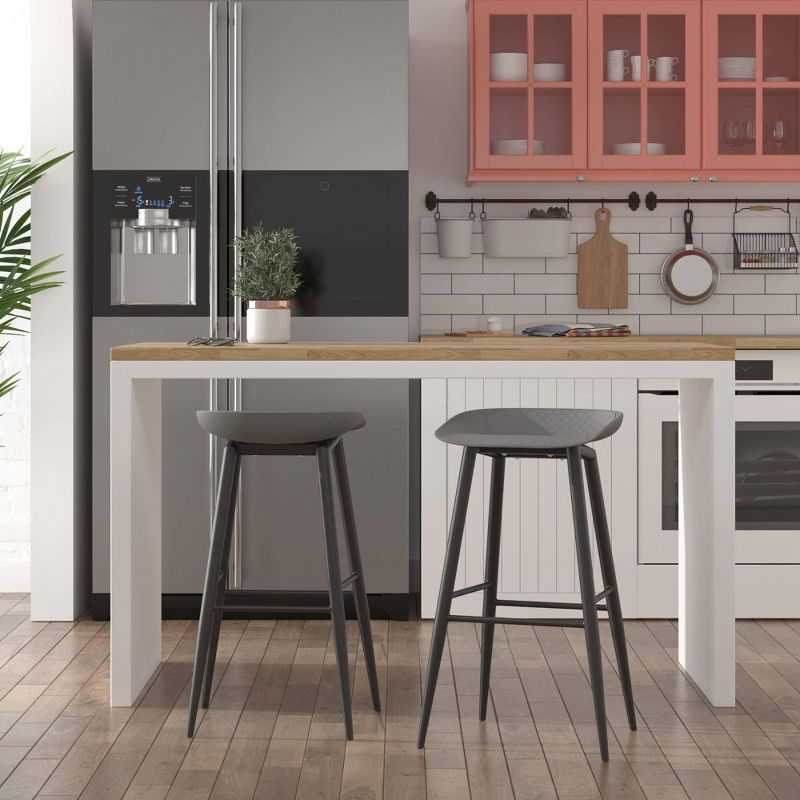 Riley 2pk Indoor/Outdoor Bar Stools - Charcoal - Novogratz