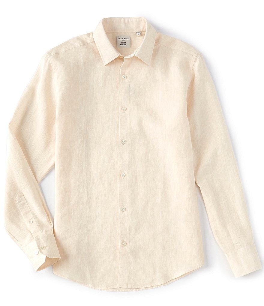 Murano Non-Iron Solid Baird McNutt Linen Long-Sleeve Woven Shirt