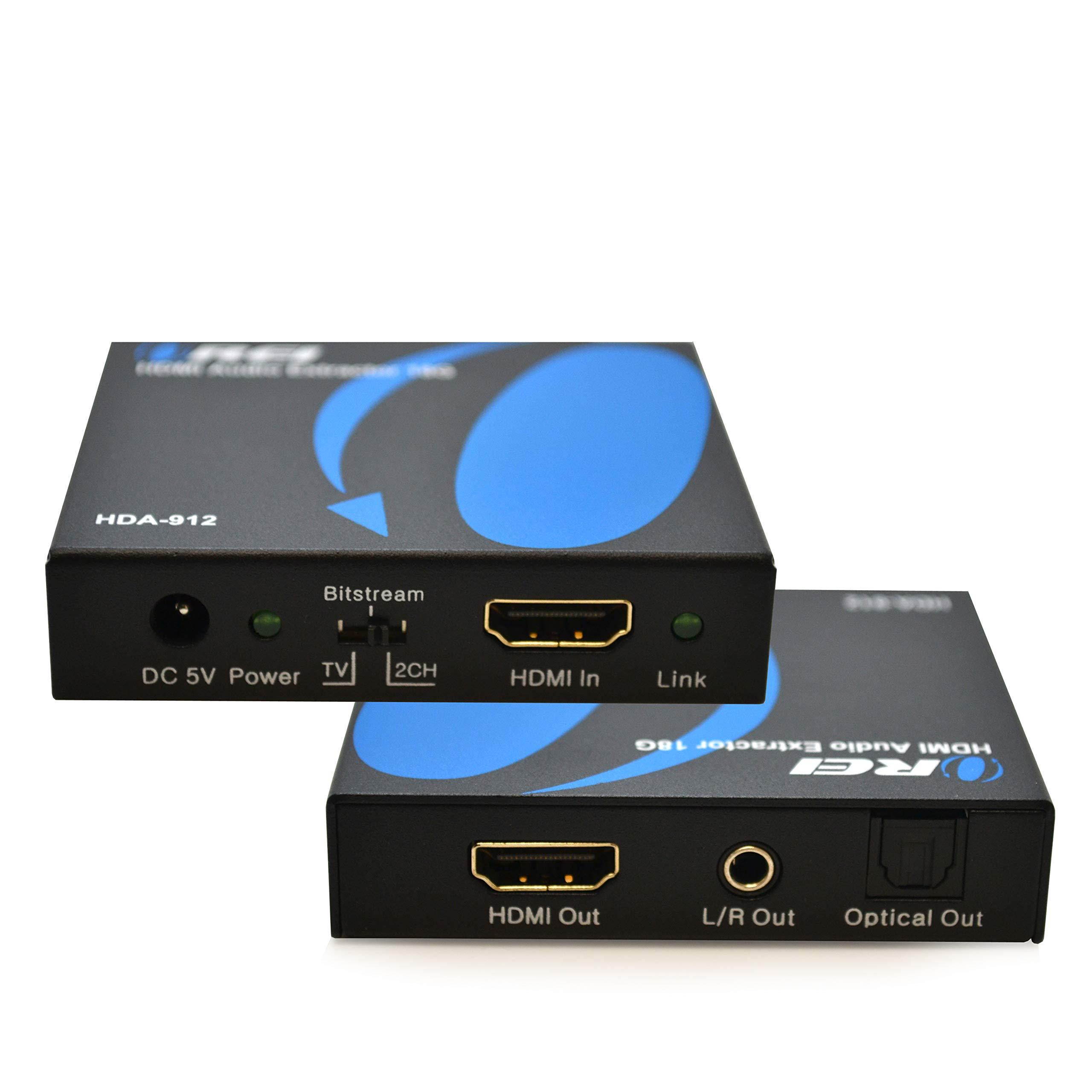 OREI HDA-912 4K 60Hz 18G HDMI 2.0 Audio Converter Extractor - SPDIF + 3.5mm Output - HDCP 2.2 - Dolby Digital/DTS Passthrough CEC, HDR, Dolby Vision, HDR10 Support