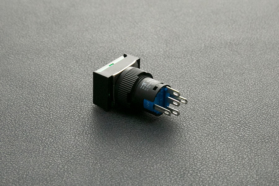 WWH-5pcs Self Locking Lamp Press Button - Green