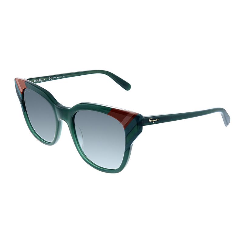 Salvatore Ferragamo SF 875S 303 Womens Square Sunglasses Opaline Green 53mm