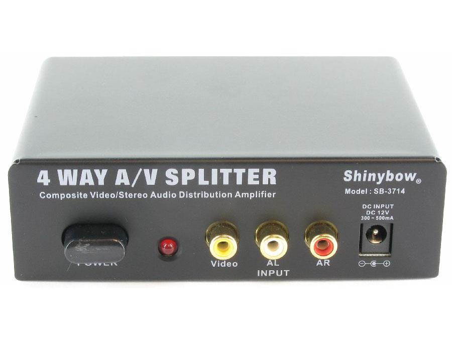 Shinybow SB-3714 1x4 AV Distribution Amplifier w/3-Yr Warranty