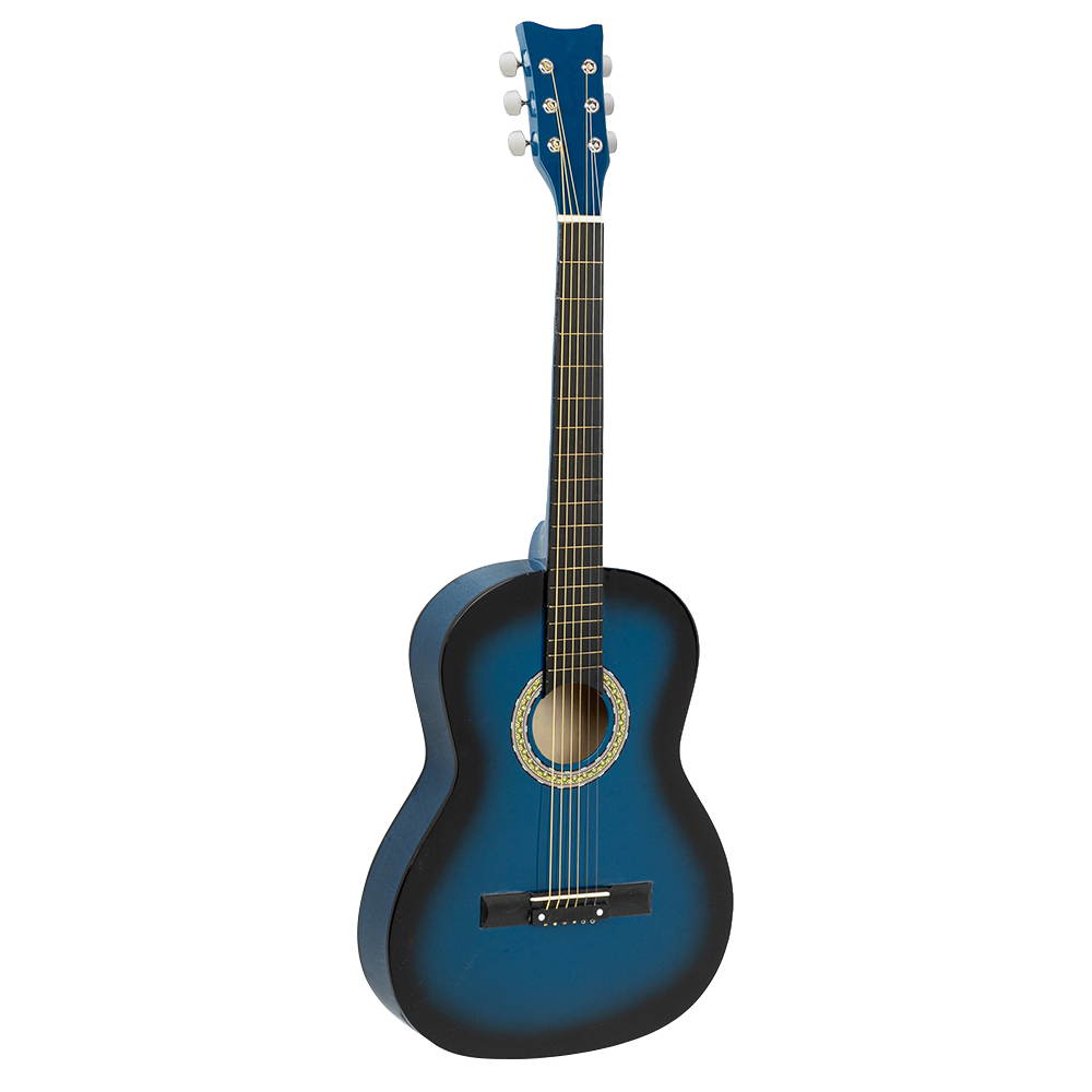 38 inch Folk Guitar with Bag & Board &Belt & Liquid Crystal Tuner & Strings Set Blue