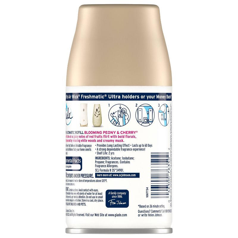 Glade Peony Cherry Automatic Spray Refill - 6.2oz