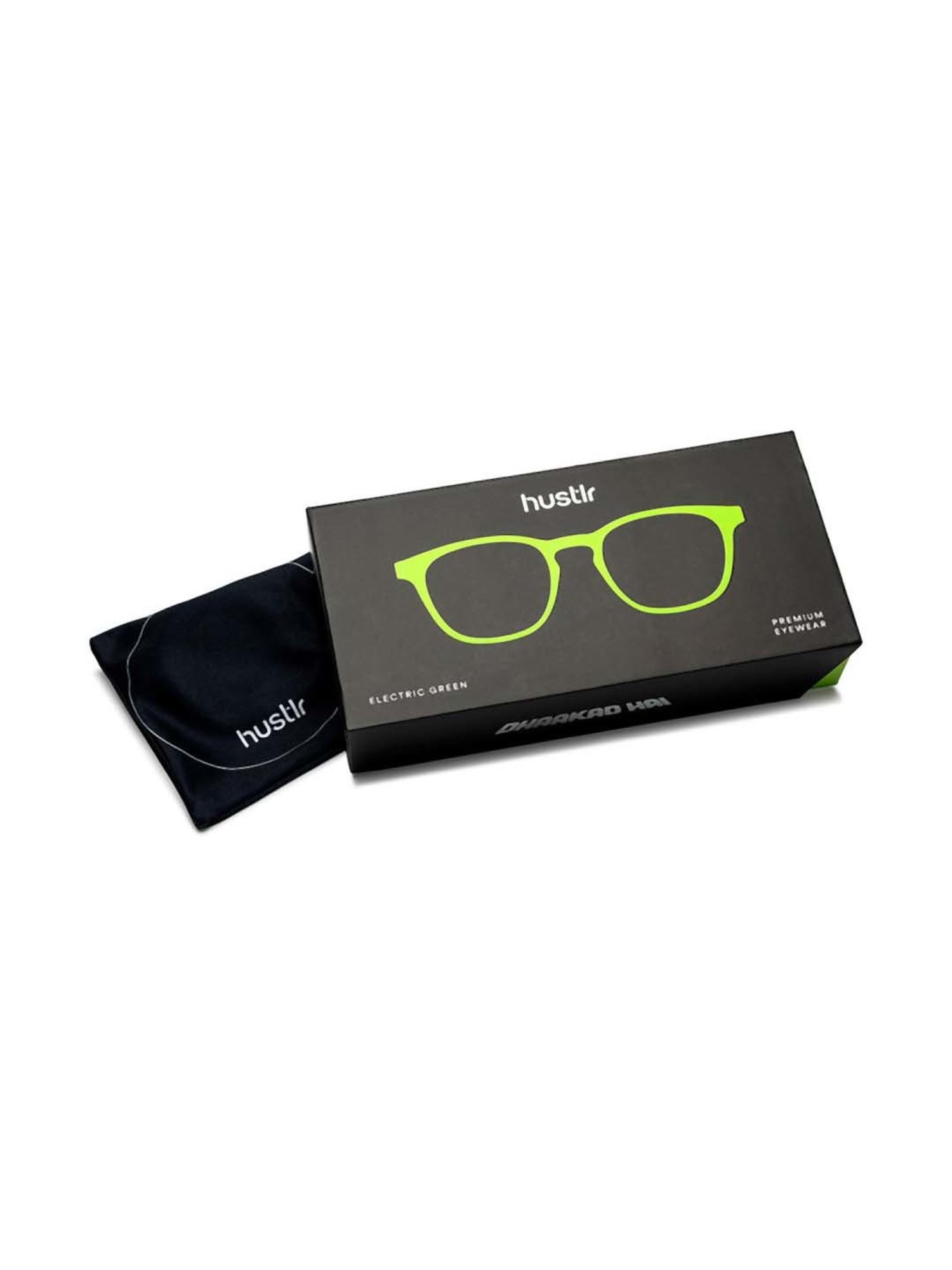HUSTLR Green Square Blue Light Protection Unisex Reading Glasses