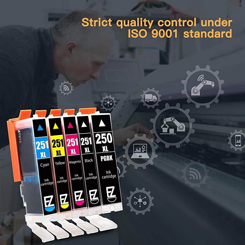 TM) Compatible Ink Cartridge Replacement for Canon PGI-250XL PGI 250 XL to use with PIXMA MX922 MX722 MG5420 MG5520 MG5620 MG6320 MG6420 MG6620 MG7120 MG7520 iP8720 (Large Black) 4 Pack