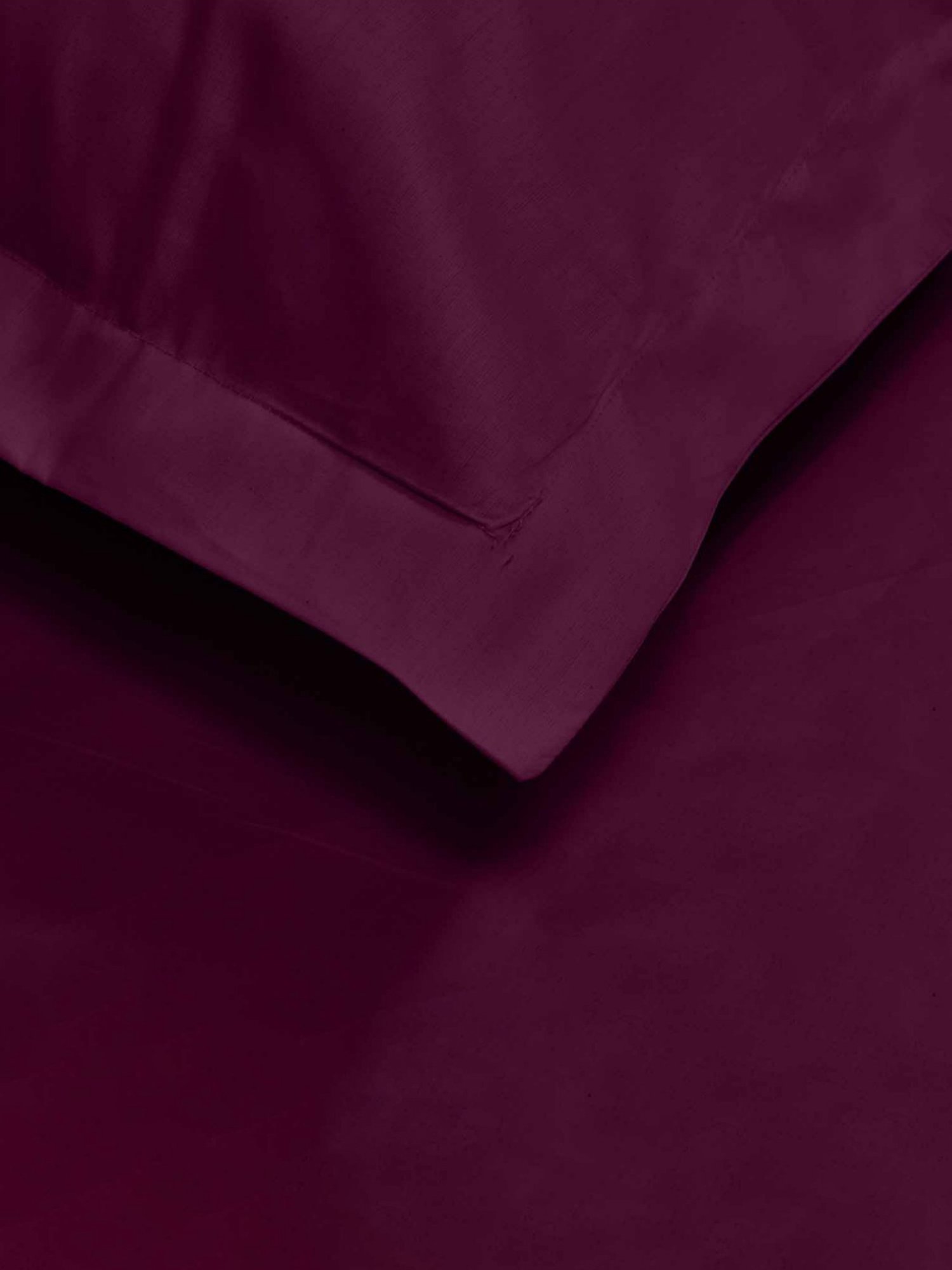 Haus & Kinder Solid Wine 300 TC Cotton Bed Sheet with 1 Pillow Cover