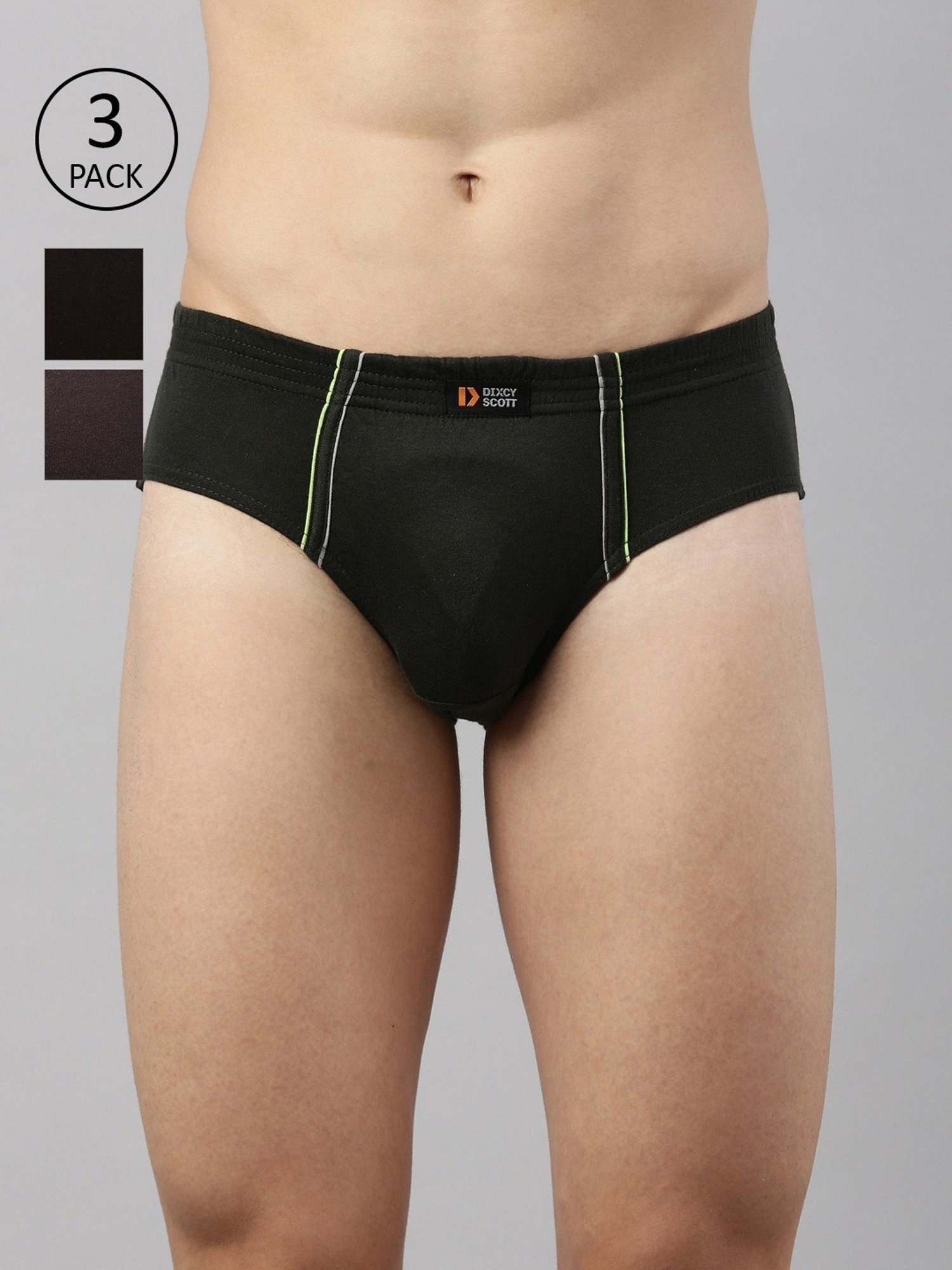 Dixcy Scott Originals Multi Cotton Regular Fit Briefs - Pack Of 3