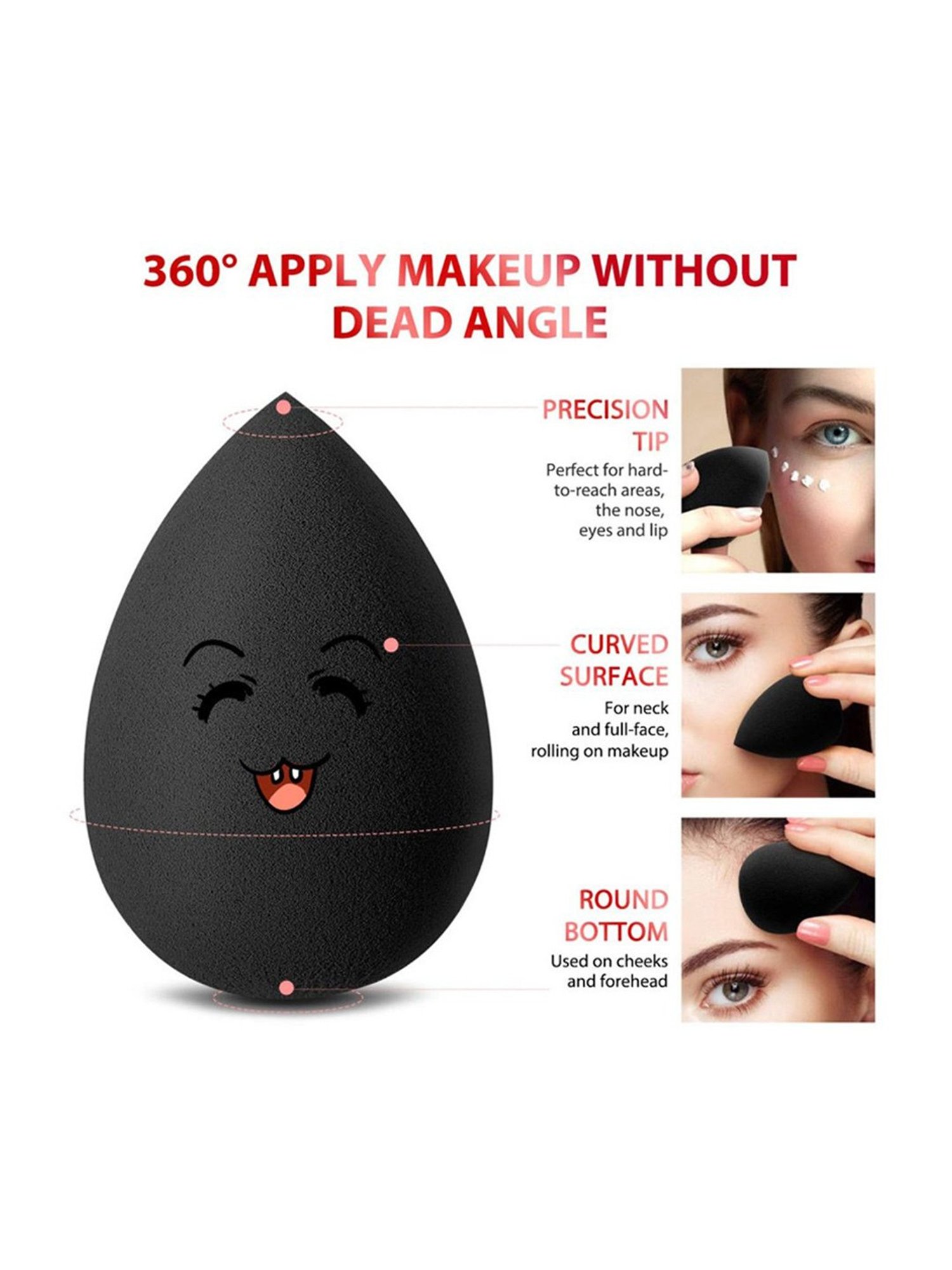 Bronson Professional Black Tear Drop Beauty Blender Sponge