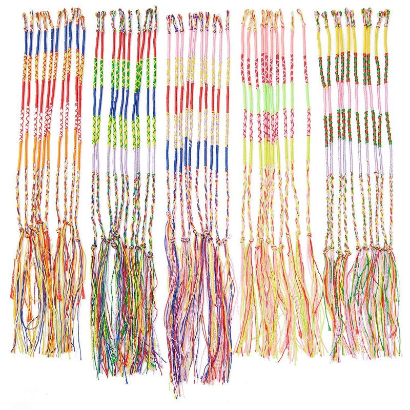 Bright Creations 100-Pack Colorful Handmade Braid Friendship Bracelets, One Size for Arts and Crafts Kids Crafts