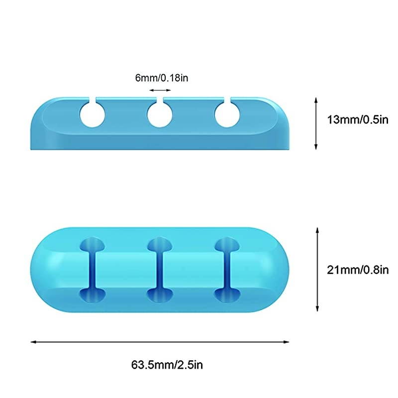 2 Pack Cable Clips  Cord Organizer Cable Management 6mm Wire Holder System Rubber Adhesive Cord Hooks fit Home Office Cubicle Car Desk Accessories