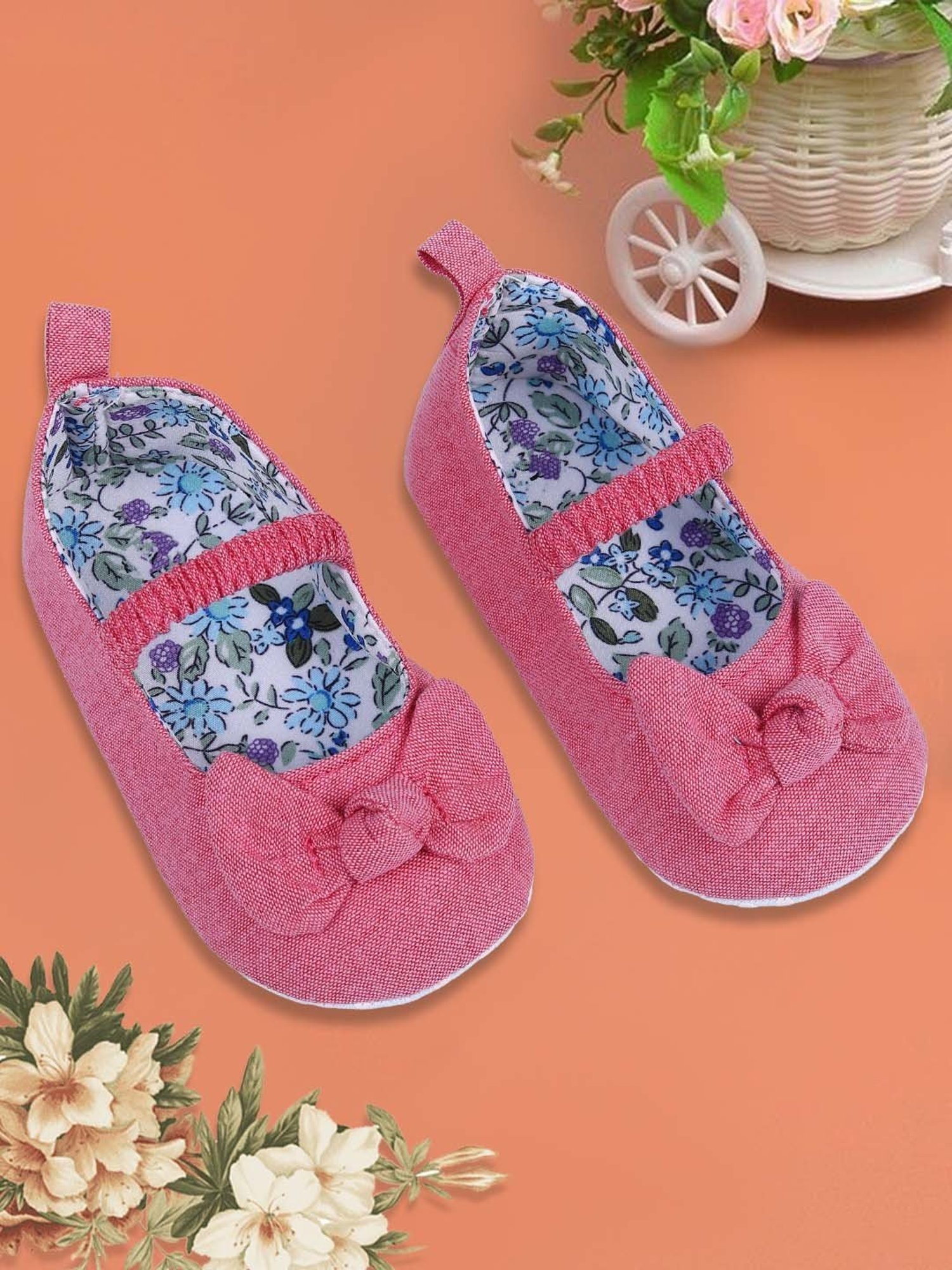 Baby Moo Kids Peach & Blue Mary Jane Shoes