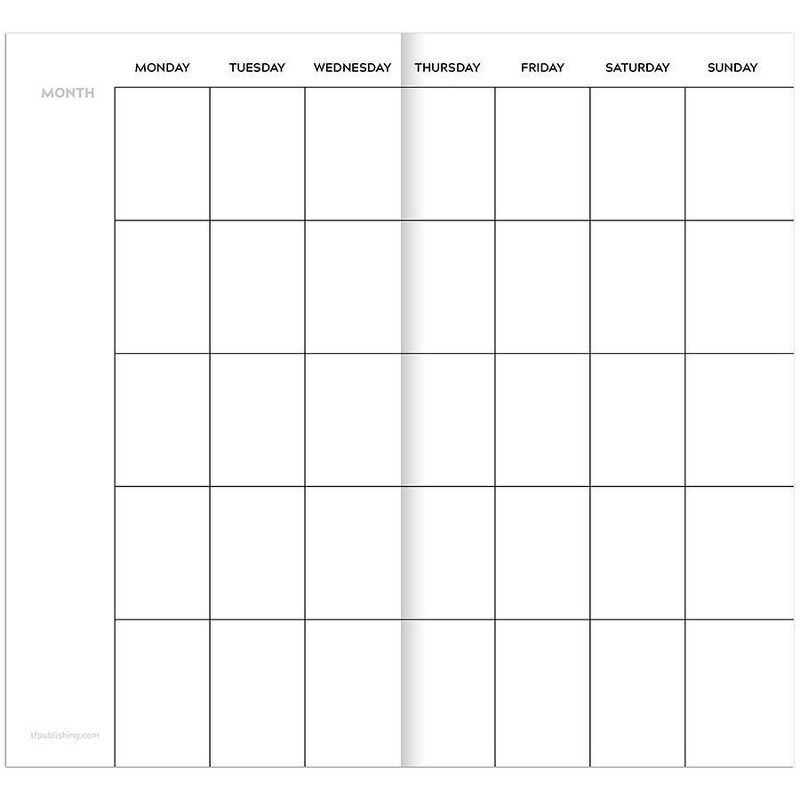 Undated Pocket Planner 3.5" x 6.5" Monthly Classic Navy - TF Publishing