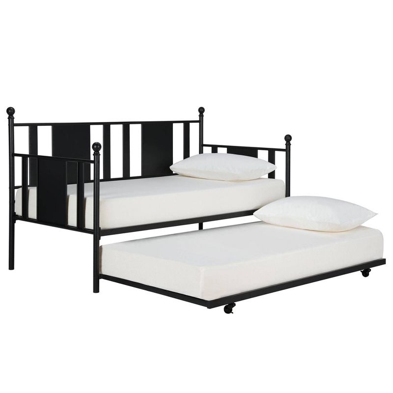 Twin Lisa Contemporary Metal Bed Black - Room & Joy