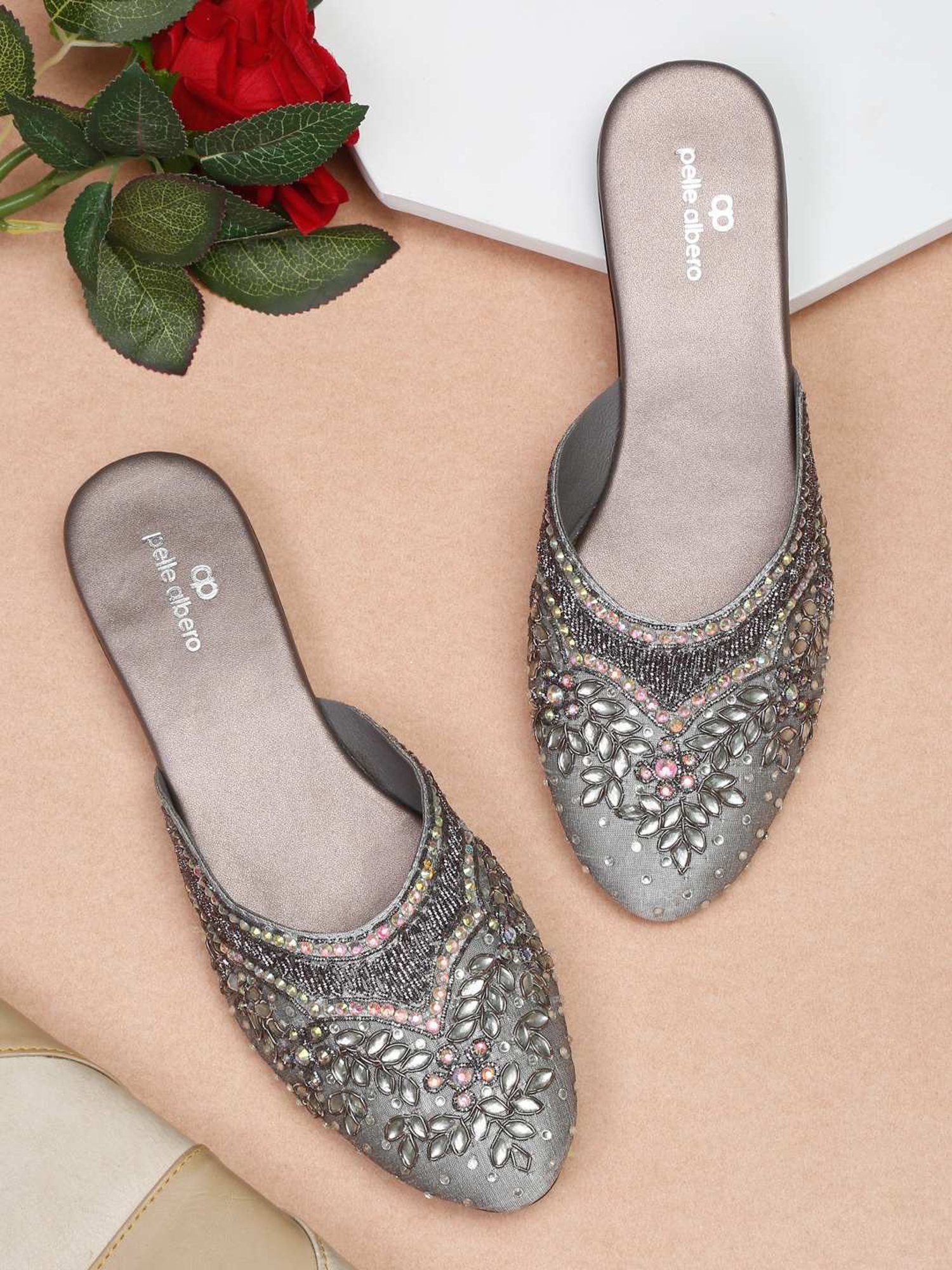 Pelle Albero Women's Grey Mule Shoes