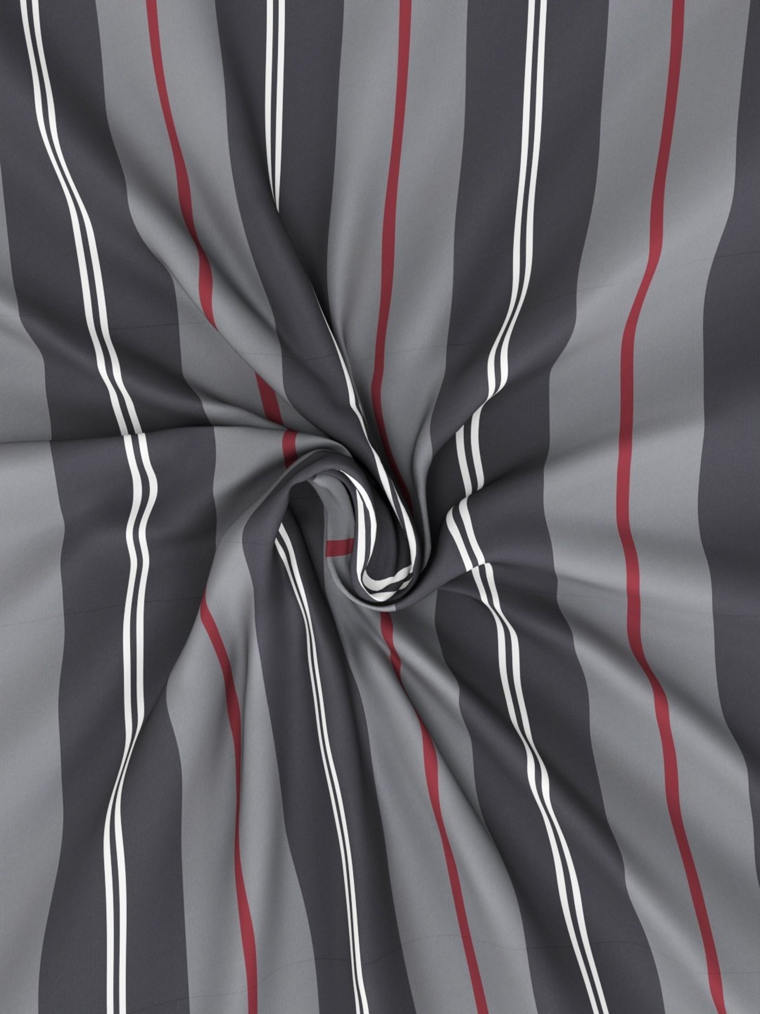 Nautica Bristol Stripes Grey 150 TC King Bedsheet with 2 Pillow Covers