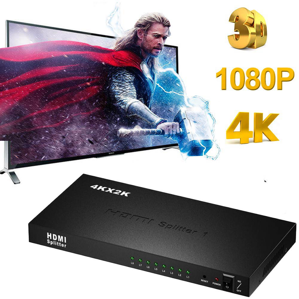 2 Pcs HDMI Splitter 4K@50Hz, avedio links HDMI Splitter 1 in 2 Out, HDMI2.0b Splitter for Dual Monitors Only Duplicate/Mirror Screens, Support HDCP2.2, RGB 4:4:4, 18.5Gbps, Auto Scaling, Full HD 1080P