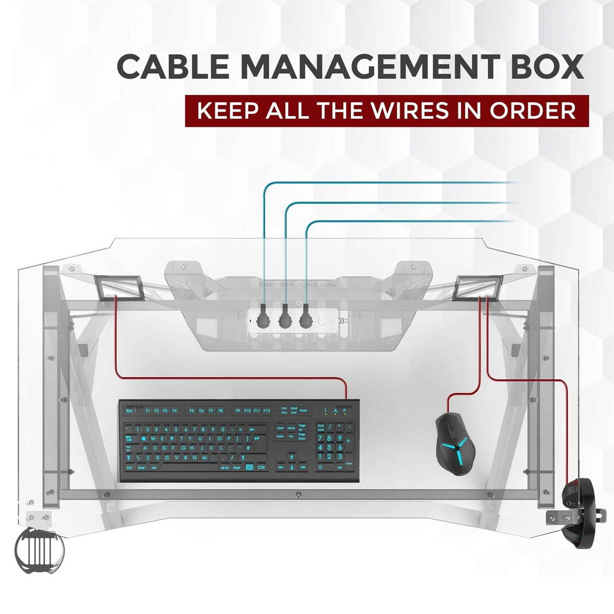 43" Ergonomic Gaming Computer Office Gamer Desk Table W/ Cup Holder Headphone