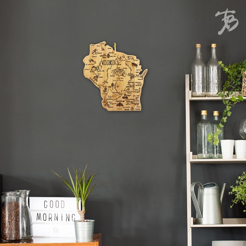 Totally Bamboo Destination Wisconsin Cutting Board 13" x 12"