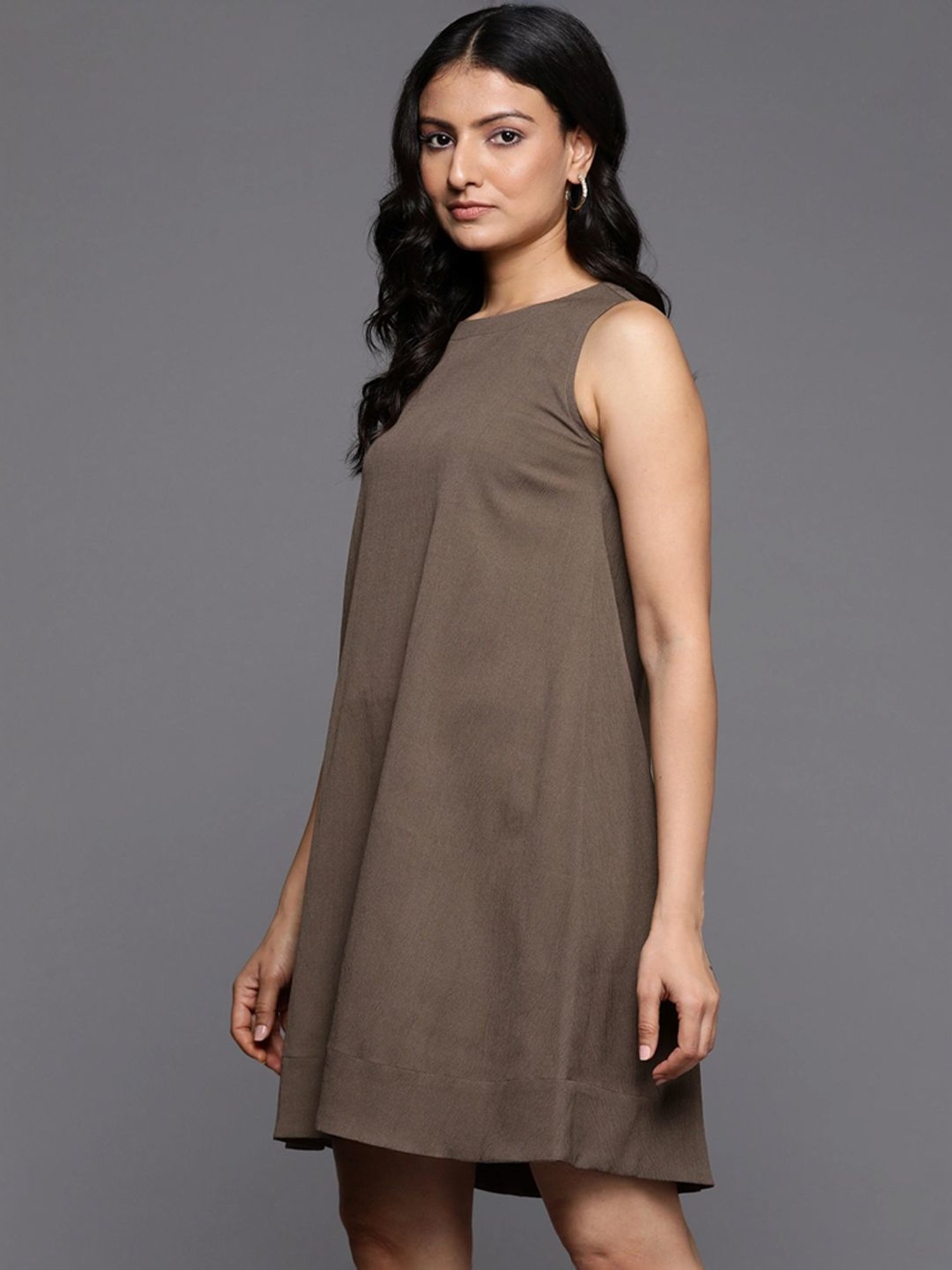 Varanga Brown A-Line Dress
