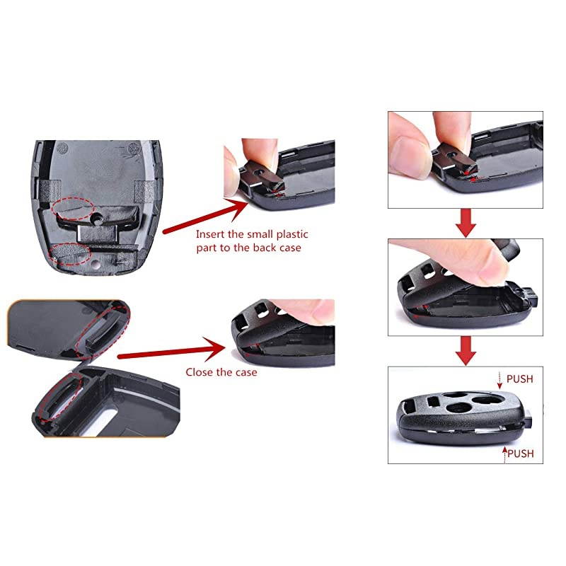 Entry Remote Replacement Key Fob Cover Case Fit for Honda 2003-2014 Accord 2006-2013 Civic 2009-2015 Pilot 2005-2006 CR-V Ridgeline Odyssey Key Fob Shell 3+1 Buttons
