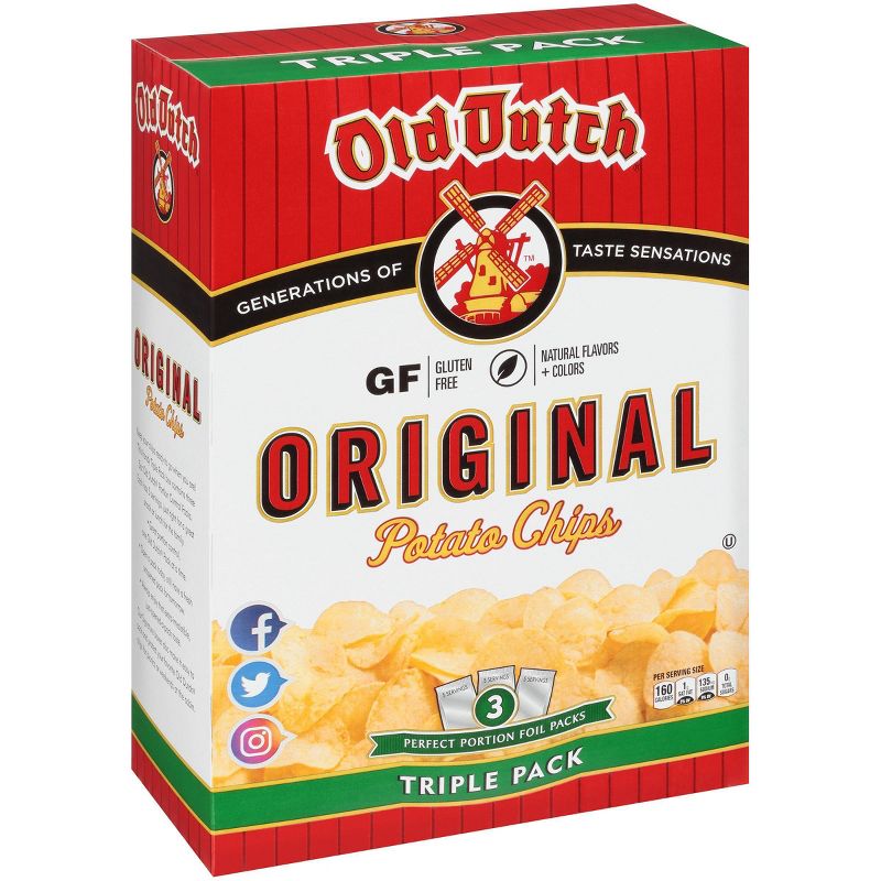 Old Dutch Triple Pack Original Potato Chips - 3ct