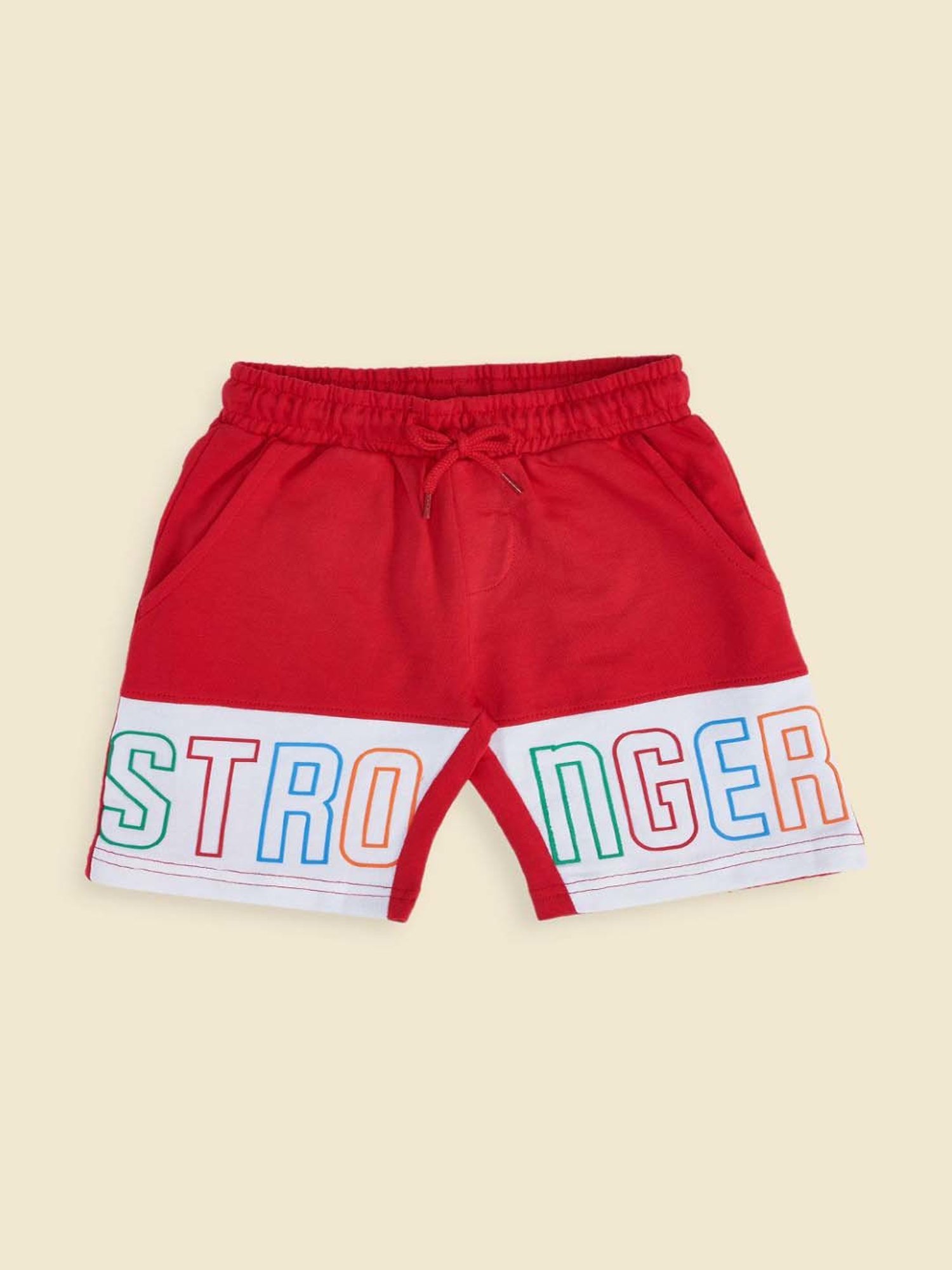 Pantaloons Baby Kids Red & White Cotton Printed Shorts