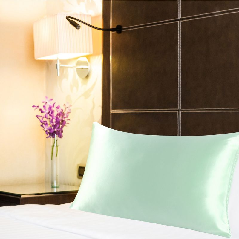 1 Pc 20&rdquo; x 30" Silk for Facial Beauty and Hair Pillow Case Black - PiccoCasa