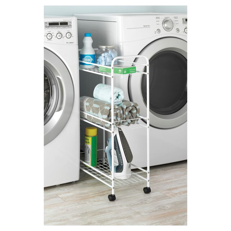 Whitmor Slim Household Utility Cart White