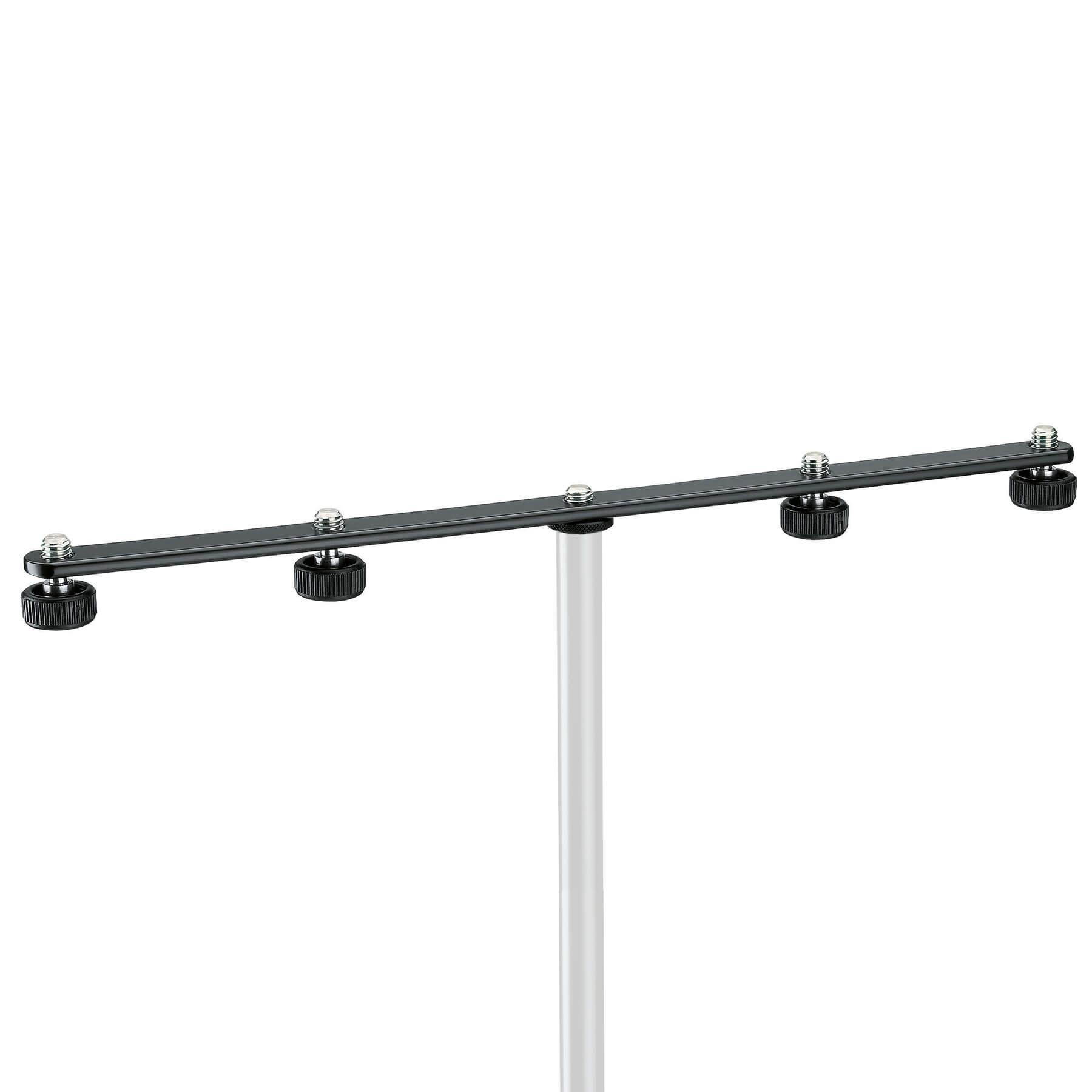 K&M 23600.500.55 Four Microphone Mounting Bar with 3/8" Locking Screws