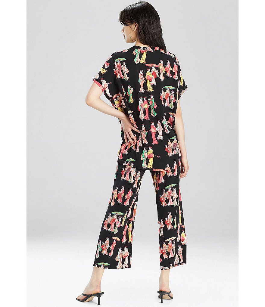Natori Geisha Printed Challis Coordinating Pajama Set