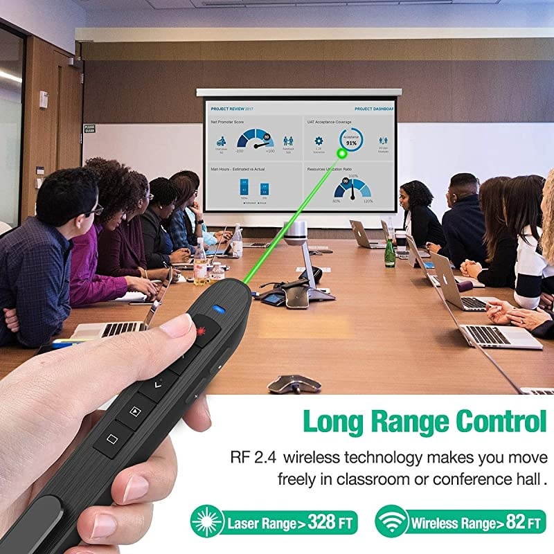 Wireless Presenter Remote RF 24GHZ Presentation Remote USB Control Power Point Clicker Presentation Clicker for KeynotePPTMacPC