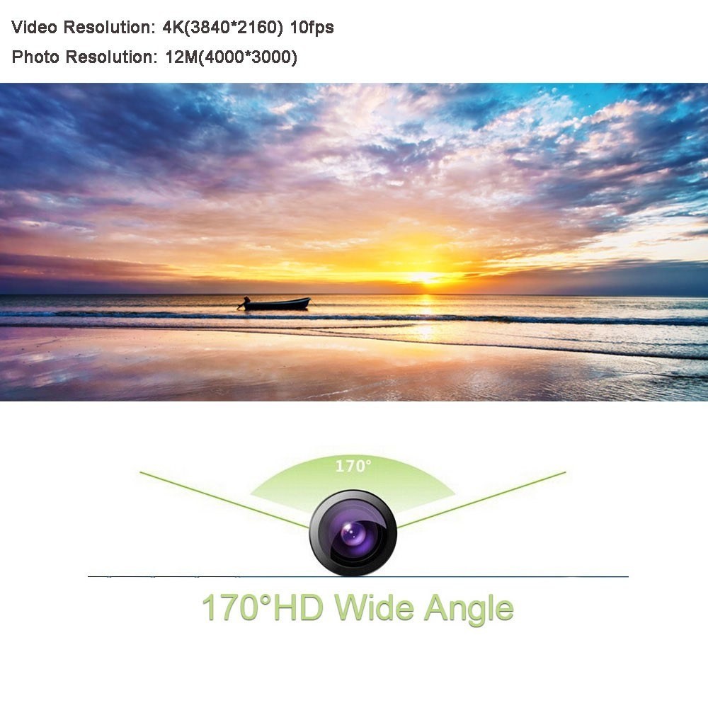 Full HD 4K(3840*2160) Ultra HD Wifi 30M Waterproof 2.0" 1080p 60fps 12MP Sports Action Camera DV 170&deg; Wide Angel Lens