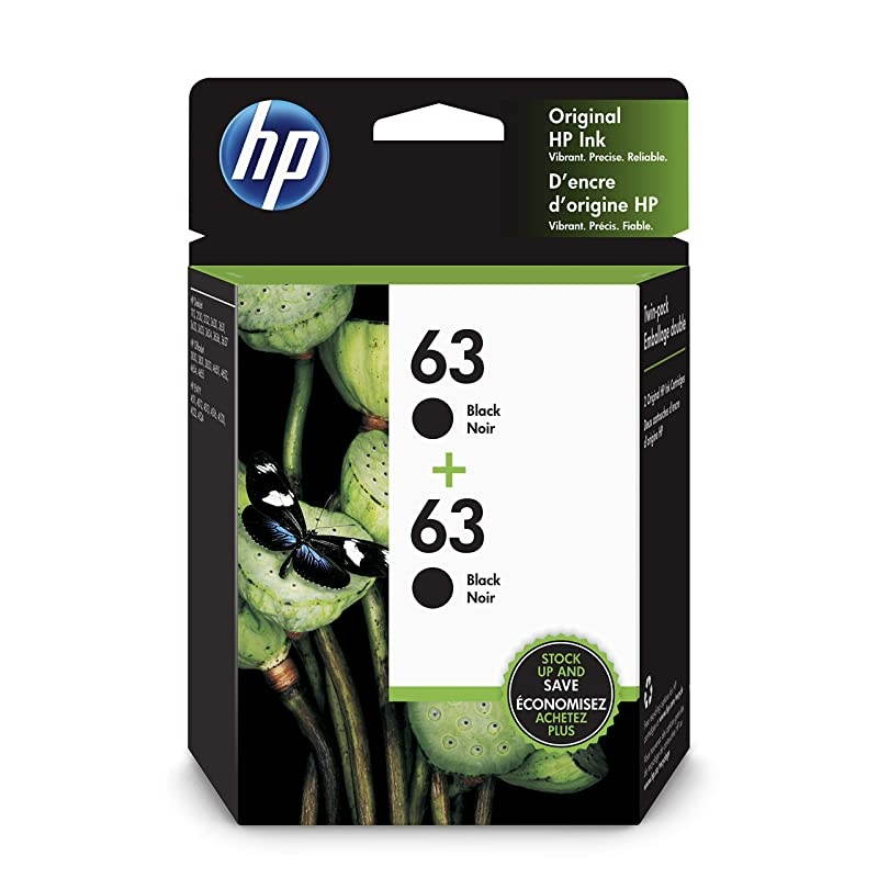 63 | 2 Ink Cartridges | Black | F6U62AN