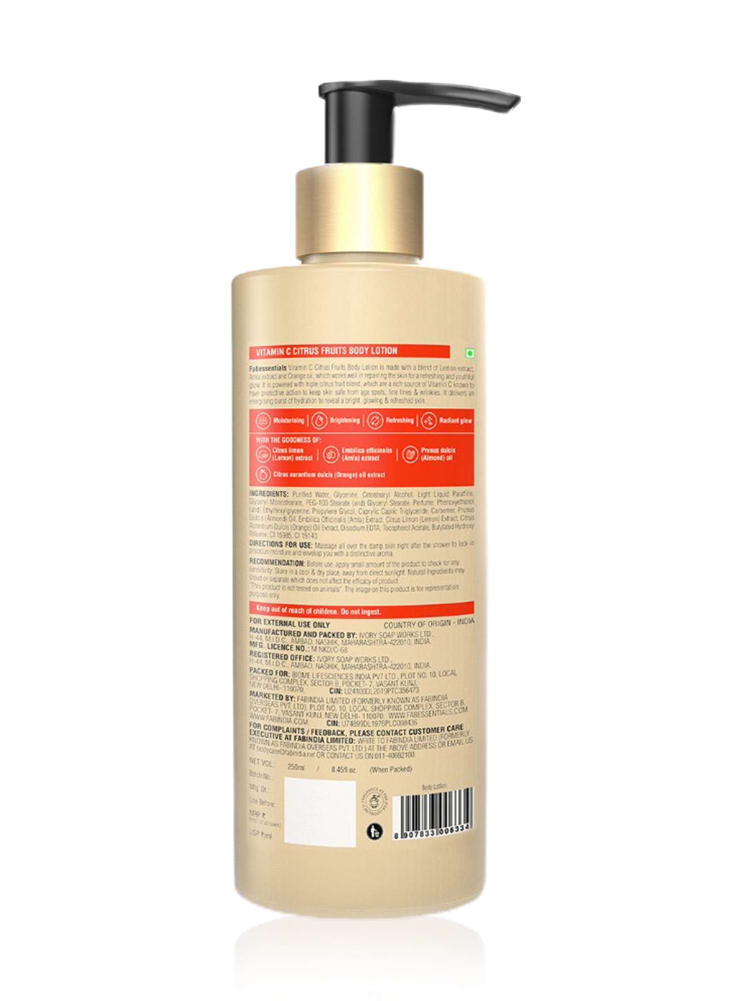 Fabessentials Vitamin C Citrus Fruits Body Lotion - 250 ml