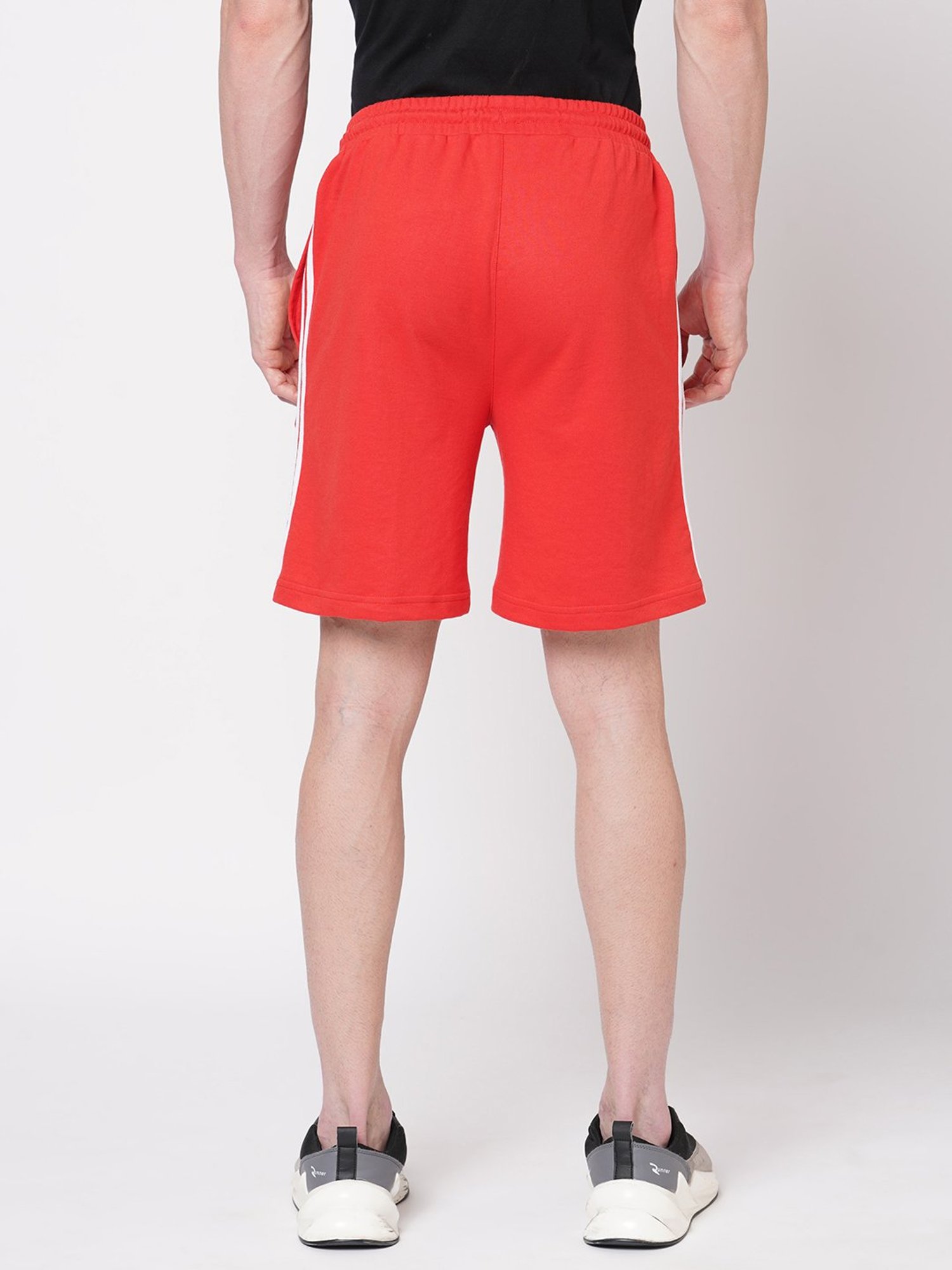 Fitz Red Slim Fit Striped Shorts
