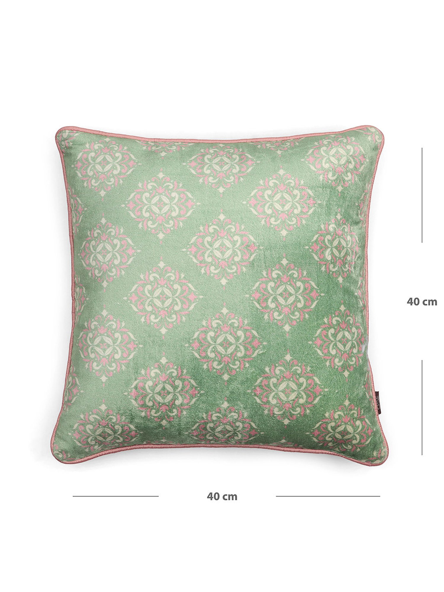 Pure Home and Living Green Velvet Printed Cushion Covers