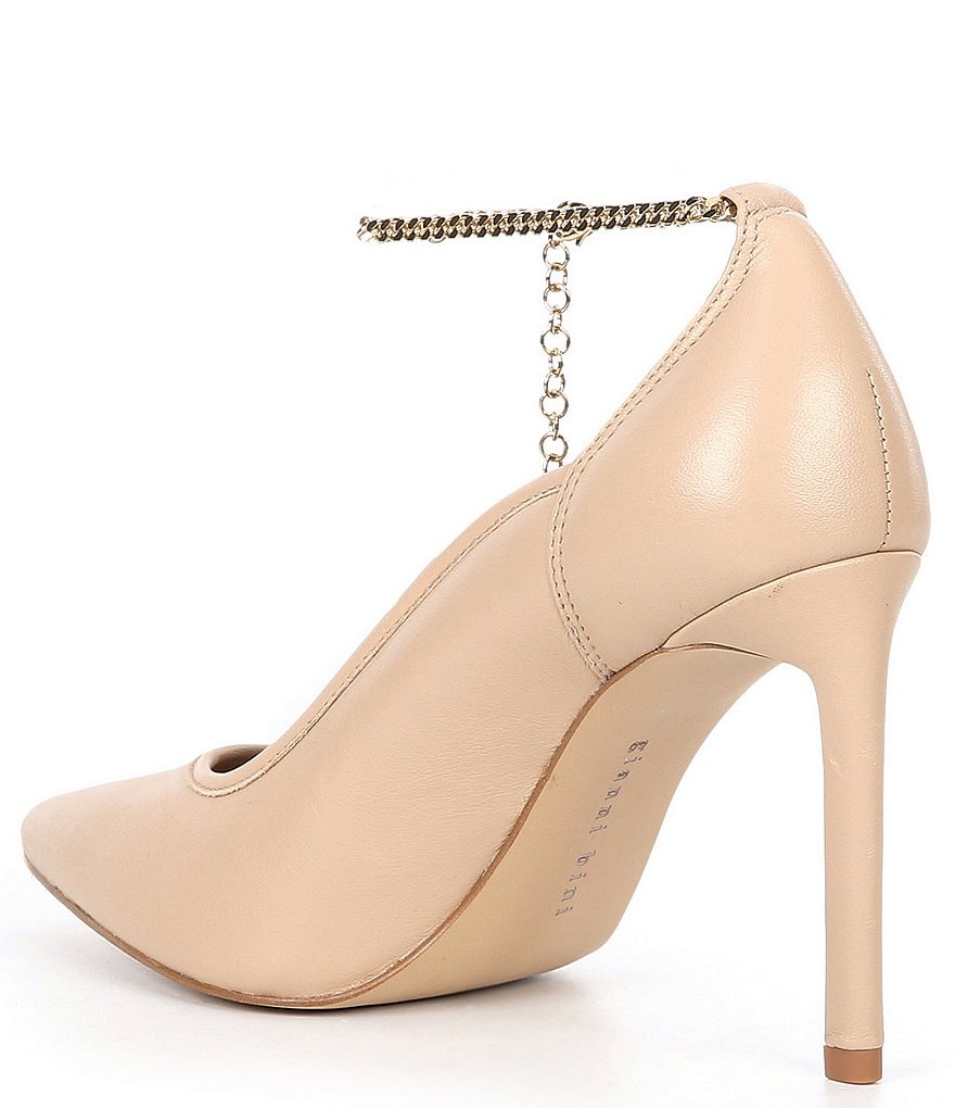 Gianni Bini Sissontwo Ankle Chain Detail Leather Pumps