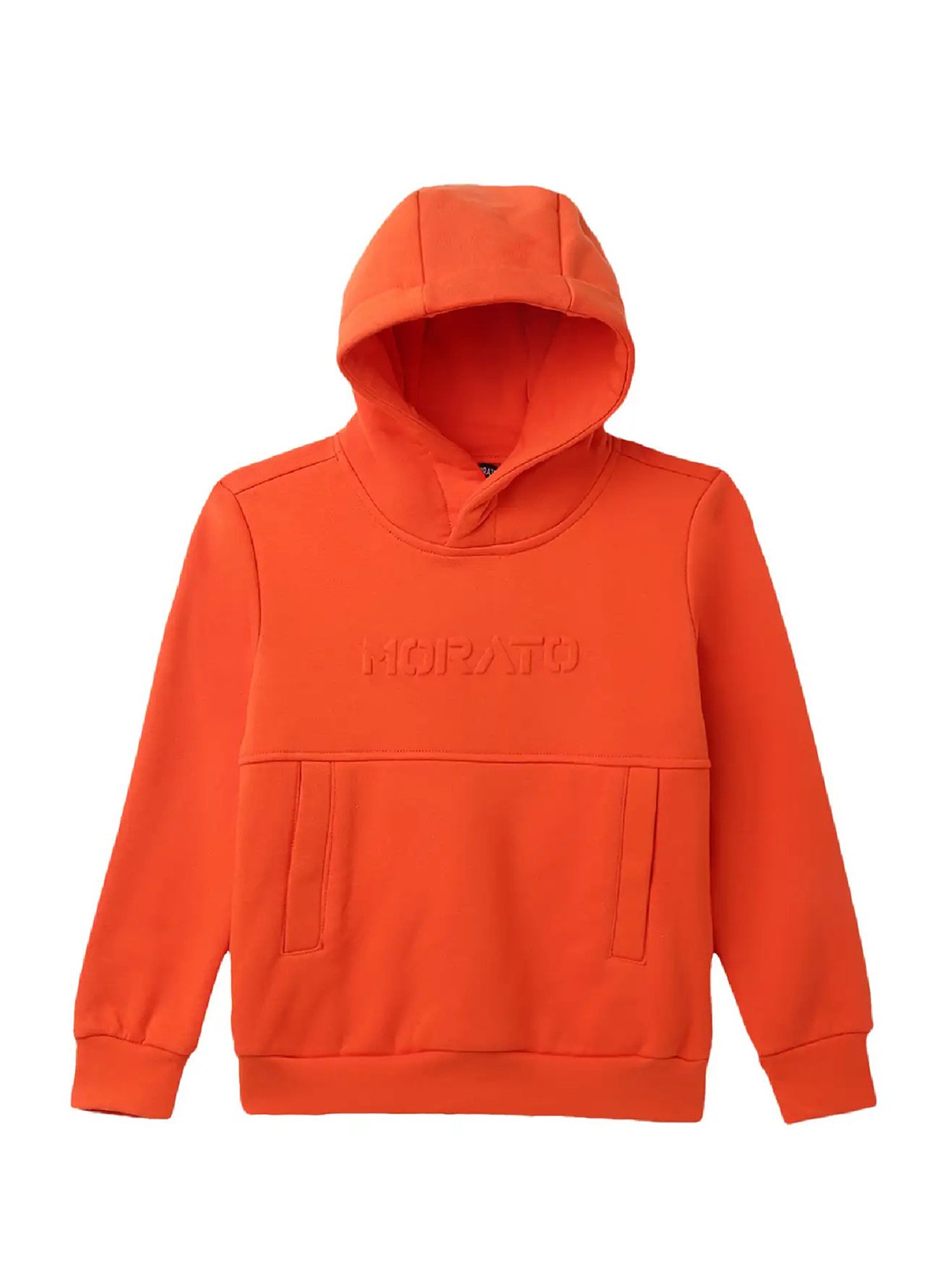 Antony Morato Kids Red Solid Full Sleeves Hoodie