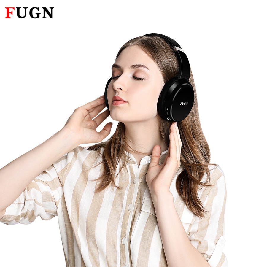 FUGN V4.2 Bluetooth Also With 3.5mm Audio  Headphones, Wireless Headphone Over-ear earphones HiFi Stereo Adjustable Headsets Noise Reduction, Big Capacity Battery -Grey