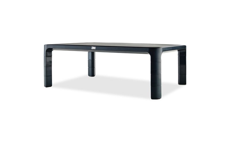 3M&trade; Adjustable Monitor Stand for Monitors and Laptops, Height Adjusts from 1.7 in to 5.5 in, Black, MS85B - 20 lb Load Capacity