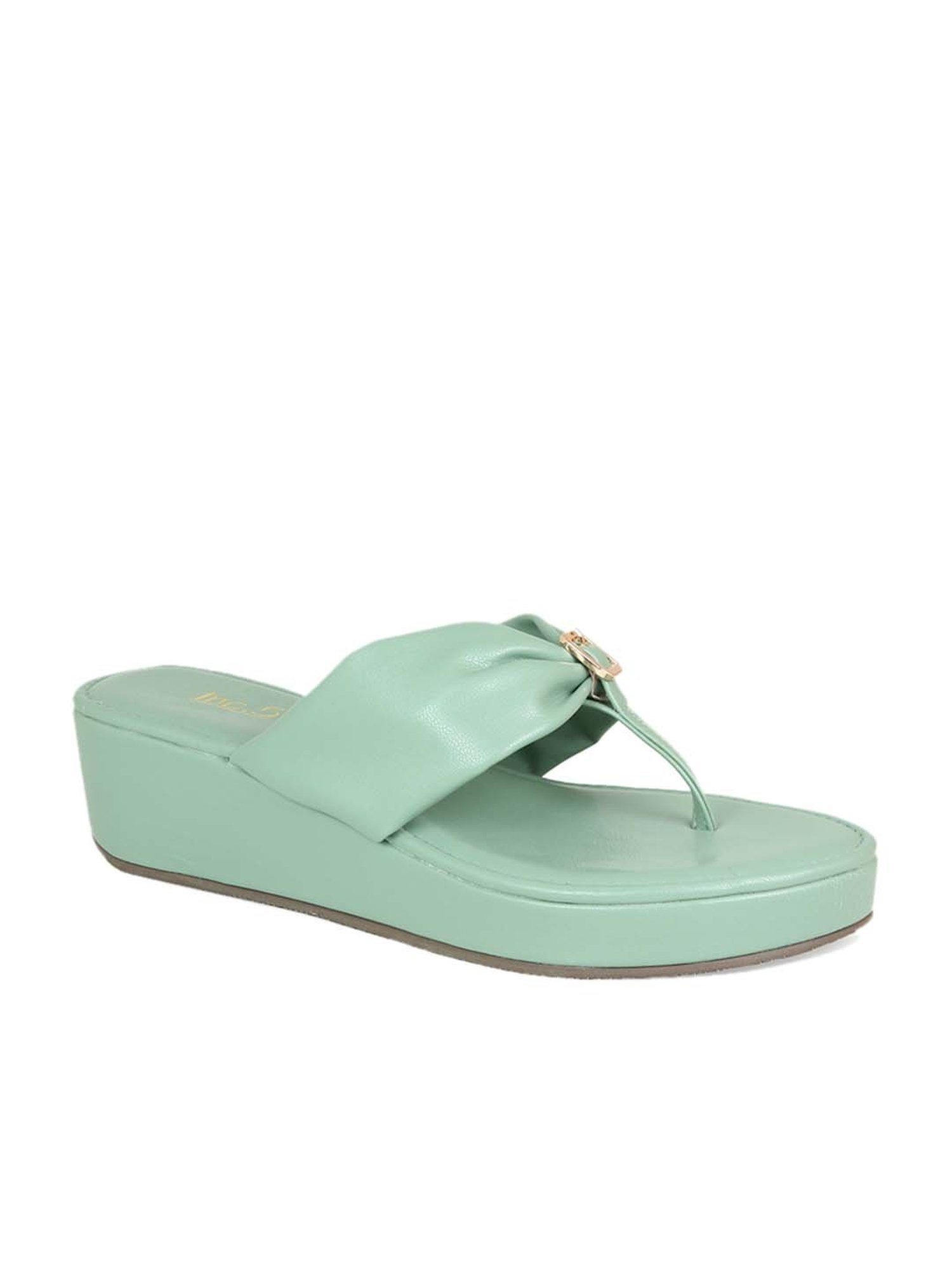 Inc.5 Women's Green Thong Wedges