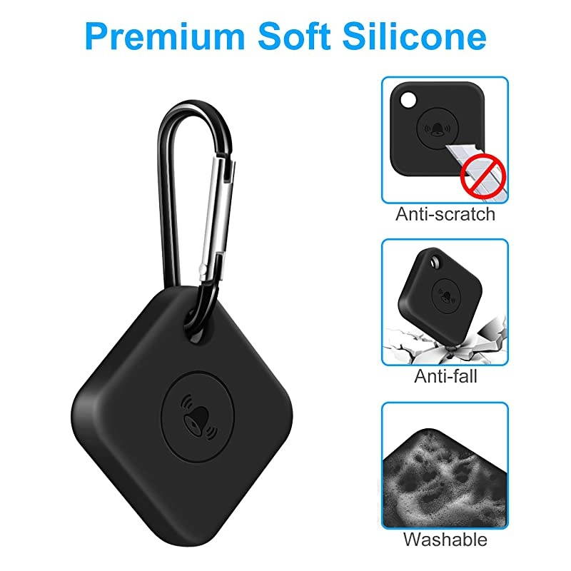 Case for Tile Mate 2020 2018 4 Pack Cover Case AntiScratch Lightweight Soft Full Body Shock Protective Sleeve Ultra Slim Skin for Tile Mate Bluetooth AntiLoss Device with Carabine