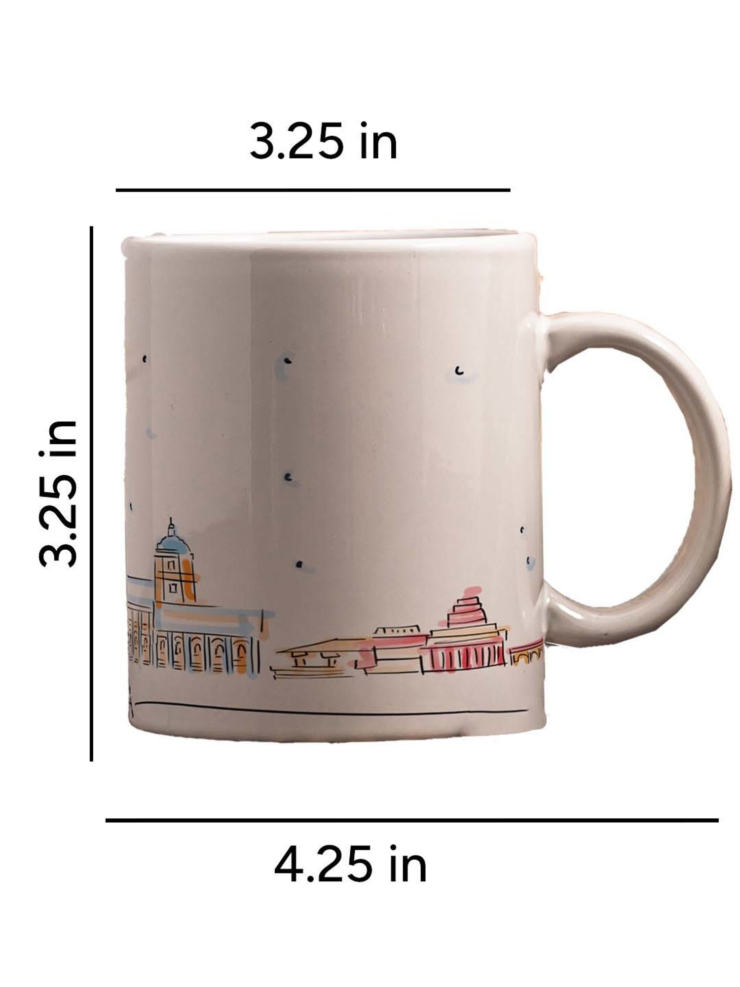 Nestroots White Stoneware Goa Magic Coffee Mug (0.325 L)