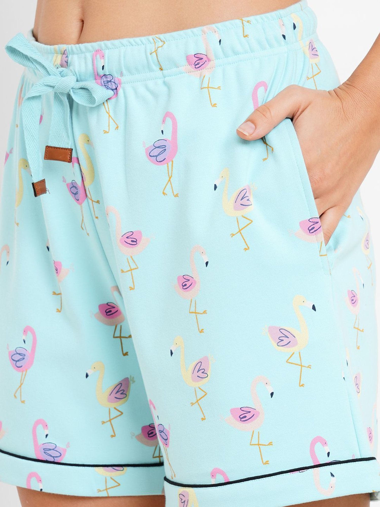 Inner Sense Blue Cotton Printed Shirt Shorts Set